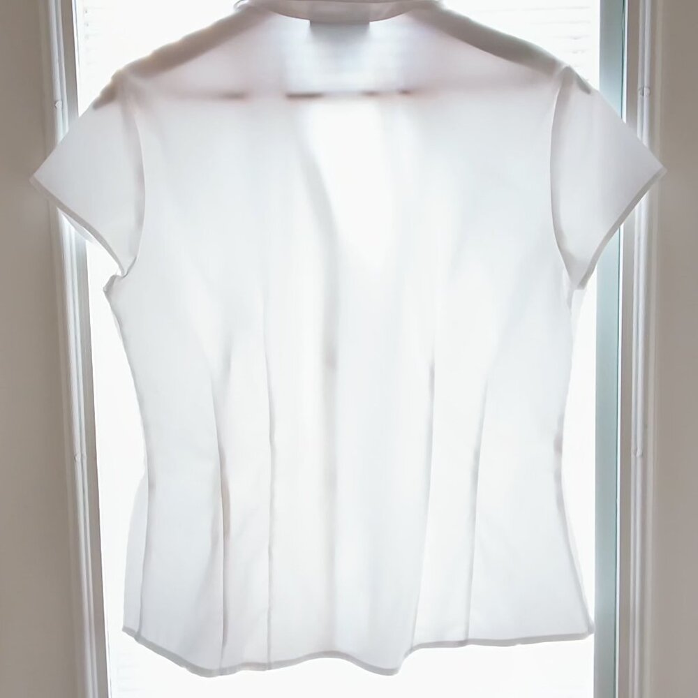 Style & Co. πWomens White Button Up Short Sleeve Business Professional Work Top - Picture 4 of 12